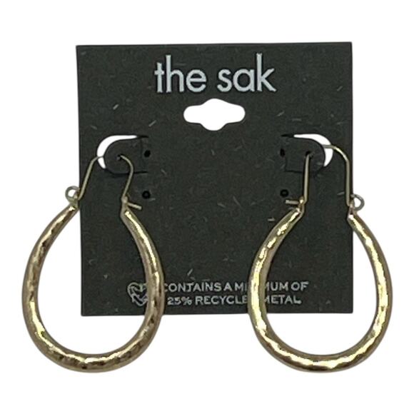 The Sak Gold Tone U-Shape Hoop Earrings with Gift Bag. Recycled Metal - Picture 5 of 5